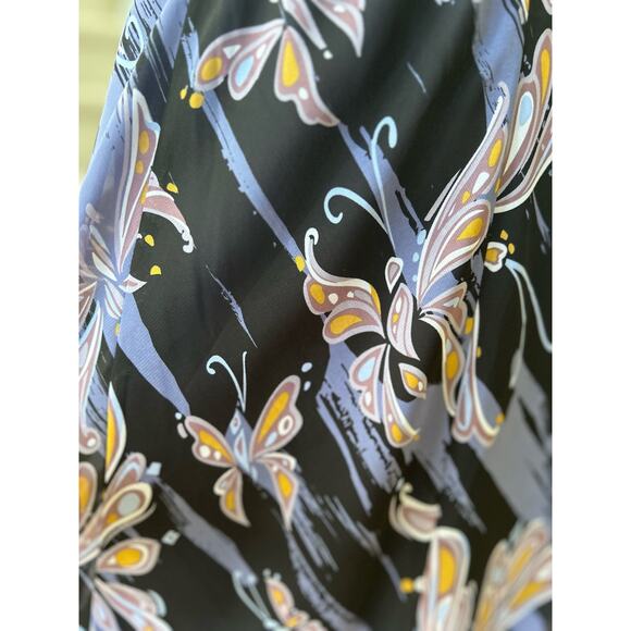 Vintage Y2K Bob Mackie Purple Butterfly Print Knee Length Slip Skirt Whimsygoth - Picture 3 of 7